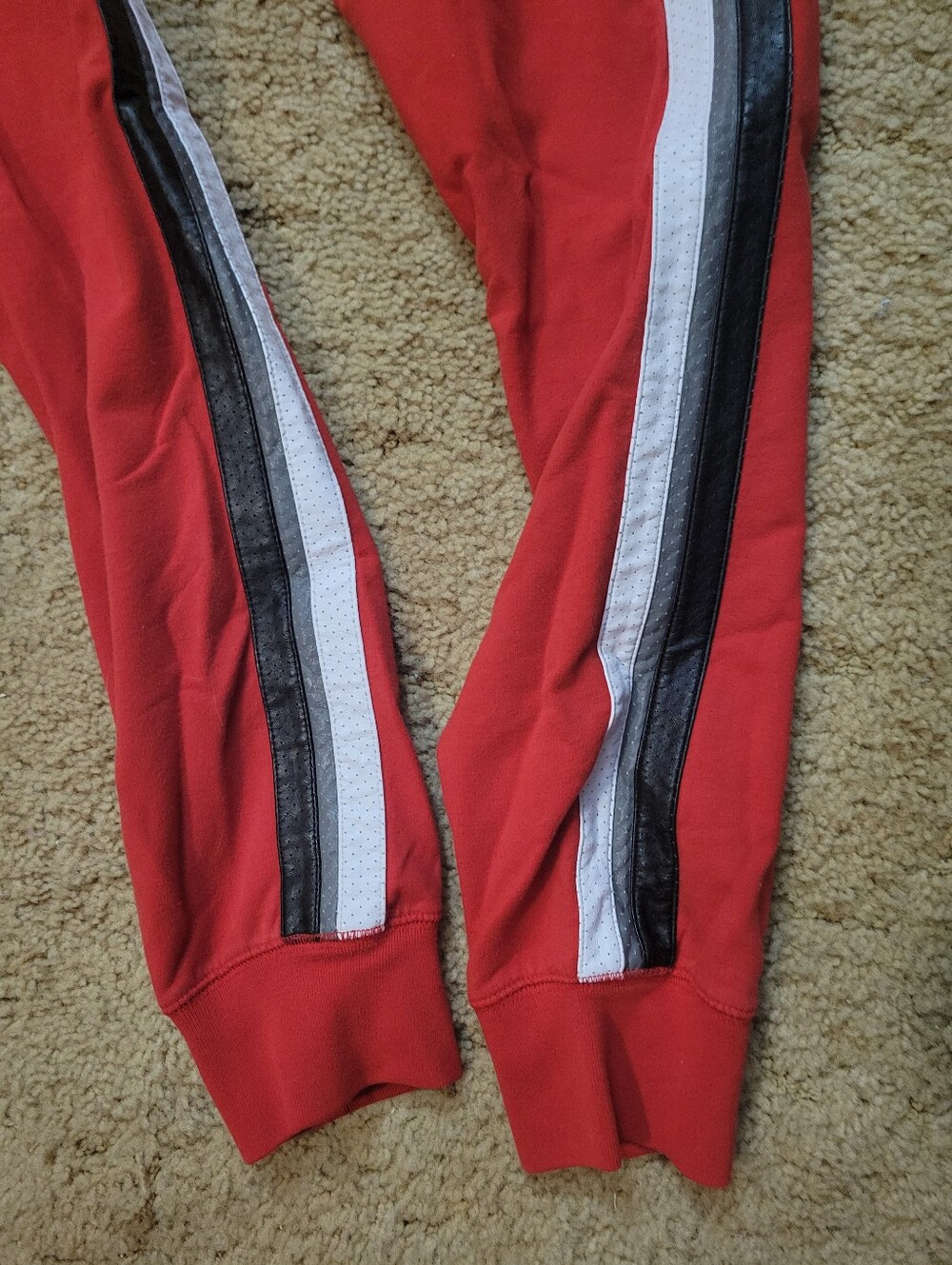 Victoria's Secret PINK Red Jogger Pants with Black & White Side Stripes - Picture 7 of 9